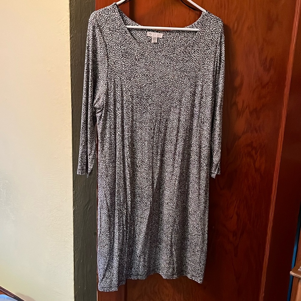 Lila Rose Long Sleeve Black & Grey Speckled XL Dress